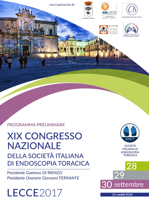 XIX CONGRESSO NAZIONALE DELLA SOCIETÀ ITALIANA DI ENDOSCOPIA TORACICA